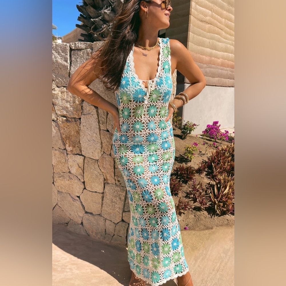 Show Me Your Mumu Vacay Crochet Maxi Dress Coverup